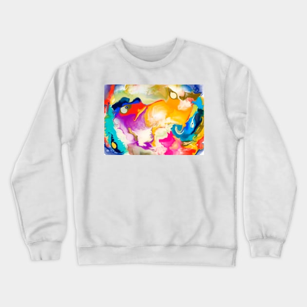 Colourful Fluid art Crewneck Sweatshirt by annalisaamato